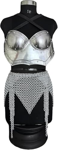 SHAROOANTIPAZ Ancient Knight Lady Armor Chainmail Chest Armor and Skirt Female Costume for Cosplay LARP SCA Gift SHAROOANTIPAZ Ancient Knight Lady Armor Chainmail Chest Armor and Skirt Female Costume for Cosplay LARP SCA Gift von SHAROOANTIPAZ