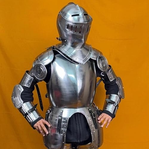 SHAROOANTIPAZ Handgefertigter Mittelalter-Krieger-Rüstung, Unisex, Vollstahl-Ritteranzug für LARP von SHAROOANTIPAZ