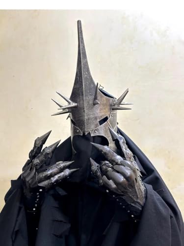 SHAROOANTIPAZ Hexenkönig-Kostüm, Halloween, Nazgul-Handschuh, schwarzer Reiterkleid, Geisterkostüm von SHAROOANTIPAZ