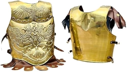 SHAROOANTIPAZ Mittelalterlicher Messingadler-Kürass | Römischer Brustpanzer mit Ledergürtel Rüstung Halloween-Kostüm Antikbraun SHAROOANTIPAZ Mittelalterlicher Messingadler-Kürass | Römischer Brustpanzer mit Ledergürtel Rüstung Halloween-Kostüm Antikbraun von SHAROOANTIPAZ