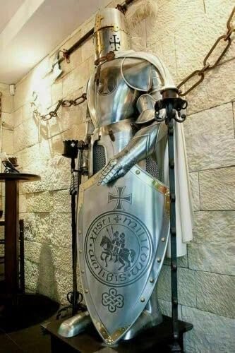 SHAROOANTIPAZ Mittelalterlicher Ritter-Anzug, tragbar, Ganzkörper-Rüstung, Stil der Rüstung, Kreuzritter von SHAROOANTIPAZ
