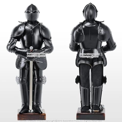 SHAROOANTIPAZ Mittelalterlicher Ritter-Anzug der Rüstung, Ganzkörperpanzer, tragbares Kostüm, Schwarz SHAROOANTIPAZ Mittelalterlicher Ritter-Anzug der Rüstung, Ganzkörperpanzer, tragbares Kostüm, Schwarz von SHAROOANTIPAZ