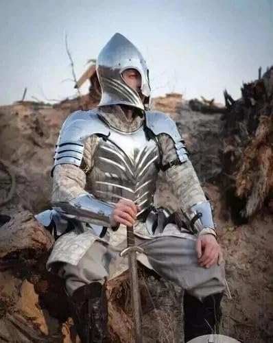 SHAROOANTIPAZ Mittelalterlicher Ritter Stahl Kürass Halbkörper Rüstung Anzug LARP Halloween Rüstung von SHAROOANTIPAZ