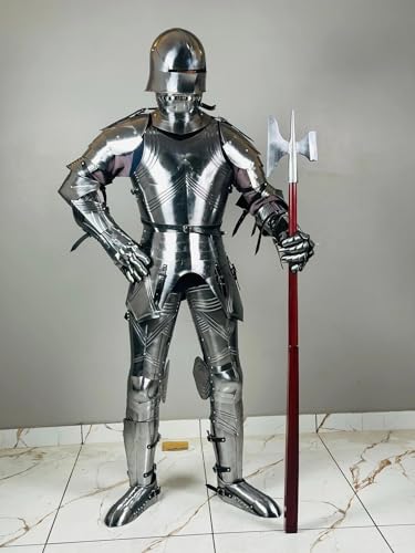 SHAROOANTIPAZ Mittelalterlicher Rüstungsanzug, Gothic, tragbar, Kreuzritter-Kostüm, Ganzkörper-Ritter-Kostüm von SHAROOANTIPAZ