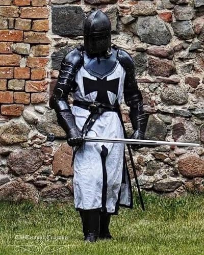 SHAROOANTIPAZ Schwarzer Tempelritter Rüstung Anzug Kreuzritter Templer Rüstung/Larp Cosplay Kostüm von SHAROOANTIPAZ