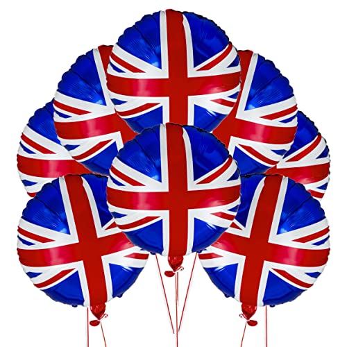 SHATCHI 10 x große Union Jack-Folienballon, 45,7 cm, Heliumfüllung, Großbritannien, King Charles III, Krönung, Grill, Straße, Party, Sport, königliche Veranstaltungen, Dekoration, Rot, Weiß, Blau SHATCHI 10 x große Union Jack-Folienballon, 45,7 cm, Heliumfüllung, Großbritannien, King Charles III, Krönung, Grill, Straße, Party, Sport, königliche Veranstaltungen, Dekoration, Rot, Weiß, Blau von SHATCHI