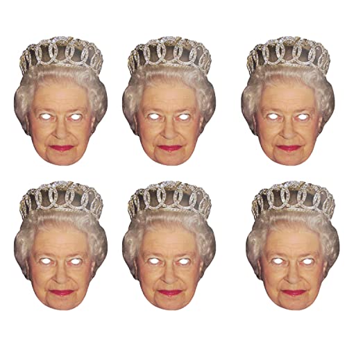 SHATCHI 20 Stück Queen Elizabeth Royal Family Face Mask King 's Croonation Supplies Celebrities Face Masks UK Hen Night Stag Party Fancy Dress Bulk Wholesale von SHATCHI