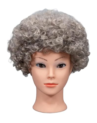 SHATCHI Afro-Perücke, lockiges Haar, für Kostümpartys, Disko-Zubehör, Unisex, 60er, 70er, 80er-Jahre-Design, grau SHATCHI Afro-Perücke, lockiges Haar, für Kostümpartys, Disko-Zubehör, Unisex, 60er, 70er, 80er-Jahre-Design, grau von SHATCHI