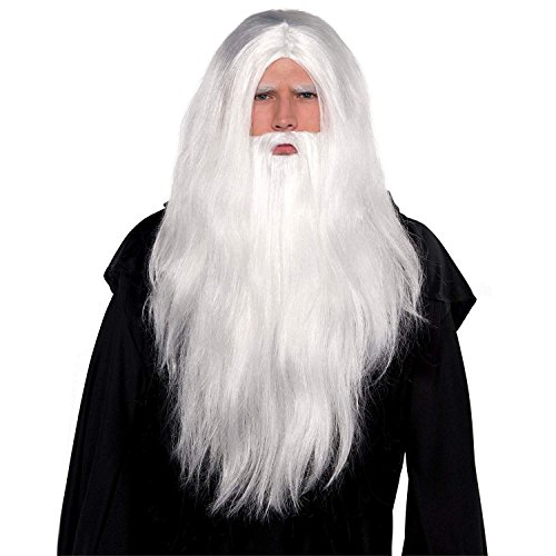 SHATCHI Halloween Merlin Gandalf Dumbledore Magier Weihnachten Party Weiße Zauberer Perücke & Langer Bart Set Verkleidung Zubehör Dress Up SHATCHI Halloween Merlin Gandalf Dumbledore Magier Weihnachten Party Weiße Zauberer Perücke & Langer Bart Set Verkleidung Zubehör Dress Up von SHATCHI