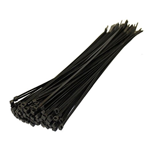 SHATCHI Kabelbinder aus robustem Nylon-Kunststoff, selbstschließend, 100 mm/200 mm/300 mm, Schwarz, 100 Stück-500 Stück, 100pcs von SHATCHI