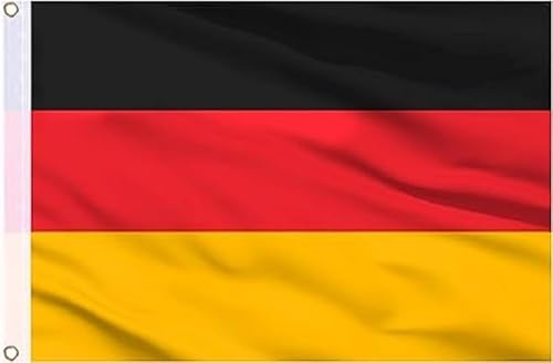 SHATCHI National Flag Fußball Deutschlandflagge, Nationalsport, Olympische Spiele, Polyester, 152 x 91 cm, für drinnen und draußen, Deutschland-Wappen SHATCHI National Flag Fußball Deutschlandflagge, Nationalsport, Olympische Spiele, Polyester, 152 x 91 cm, für drinnen und draußen, Deutschland-Wappen von SHATCHI