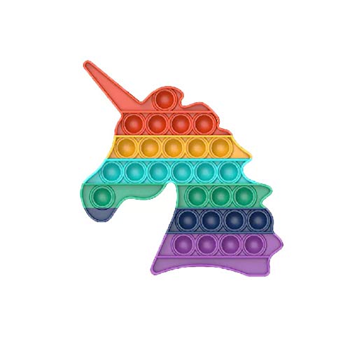 SHATCHI Regenbogen-Einhorn-Form, Push-Pop-Up-Blase, sensorisches Silikon-Extrusions-Fidget-Spielzeug, Stressabbau, Angstlinderung, Autismus, spezielle Bedürfnisse, Quetschwerkzeuge für Kinder und SHATCHI Regenbogen-Einhorn-Form, Push-Pop-Up-Blase, sensorisches Silikon-Extrusions-Fidget-Spielzeug, Stressabbau, Angstlinderung, Autismus, spezielle Bedürfnisse, Quetschwerkzeuge für Kinder und von SHATCHI