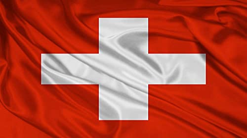 SHATCHI SHATCHI-669 Flagge der Schweiz Nationalflagge, drinnen und draußen, Polyester, 1 Packung mit Ösen, 152 x 91 cm von SHATCHI