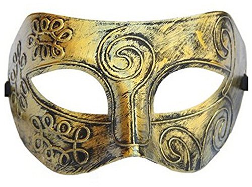 SHATCHI Venezianische Maskerade Spitze Maske Augenmasken Halloween Ball Party Abschlussball Karneval für Mann Damen Fasching, Römisches Gold, Einheitsgröße von SHATCHI