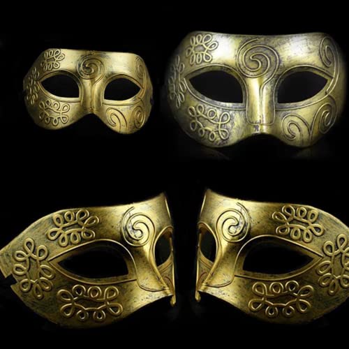 SHATCHI Venezianische Maskerade Spitze Maske Augenmasken Halloween Ball Party Abschlussball Karneval für Mann Damen Fasching, Römisches Gold, Einheitsgröße von SHATCHI