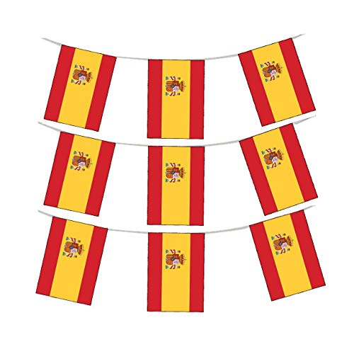Wimpelkette mit Shatchi-Wappen Spanien, Nationalstoff, 3 m, 10 Flaggen, Rugby-Fans, Dekoration, mehrfarbig Wimpelkette mit Shatchi-Wappen Spanien, Nationalstoff, 3 m, 10 Flaggen, Rugby-Fans, Dekoration, mehrfarbig von Shatchi