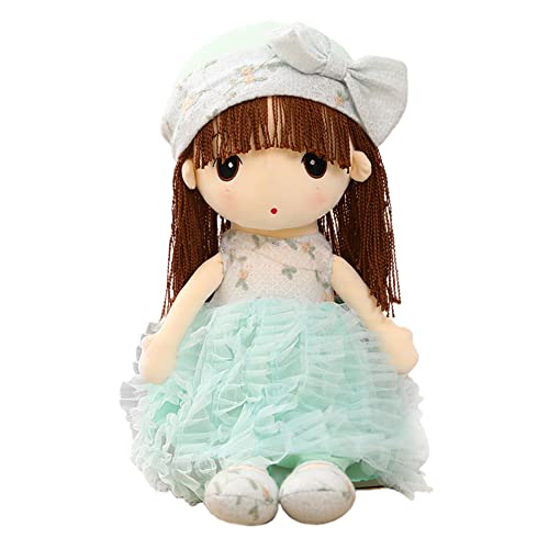SHAVERUSH 45CM Stoffpuppe Mädchen, Schöne Puppe Stoffpuppe Plüsch Stofftier Spielzeug Kinder Mädchen Deko Weiche Baby Puppe für Kinder Baby Mädchen Plüsch Spielzeug, (D - Grün) von SHAVERUSH
