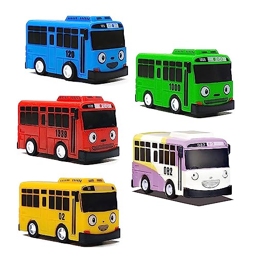 SHDIEHJFMLDH 5Pcs Mini Bus Spielzeug,Mini Pull Back Spielzeugautos,Bus Modell,Spielzeugautos Set für Freunde und Kinder, Lernspiel, Geburtstagsparty-Geschenk(7CM) von SHDIEHJFMLDH