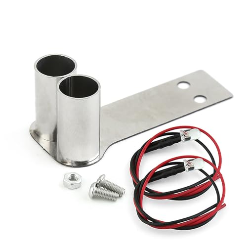 SHEAWA Auspuffrohr (für 1/10 RC-Cars) mit LED-Licht Universal Metall-Umbauteil (03) von SHEAWA