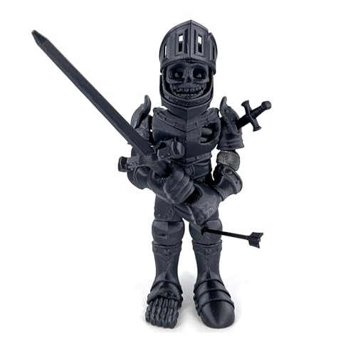 3D-gedruckter Skelettritter, flexible bewegliche PLA-Figur mit abnehmbarem Zubehör, perfektes Sammlerstück für Fantasy-Fans, Halloween, Weihnachten, Heimdekoration, Fidget Toy (Shadow Knight) von SHEETA