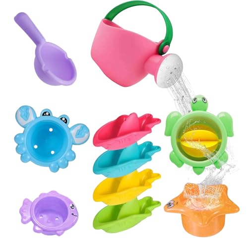 SHENGYIG Badespielzeug für Babys 1-4 Jahre | 10-teiliges Set schimmelfrei | Wasserspielzeug für Badewanne & Schwimmbad | Sicher & Spaßig | Ideal als Baby Badespielzeug Geschenk SHENGYIG Badespielzeug für Babys 1-4 Jahre | 10-teiliges Set schimmelfrei | Wasserspielzeug für Badewanne & Schwimmbad | Sicher & Spaßig | Ideal als Baby Badespielzeug Geschenk von SHENGYIG