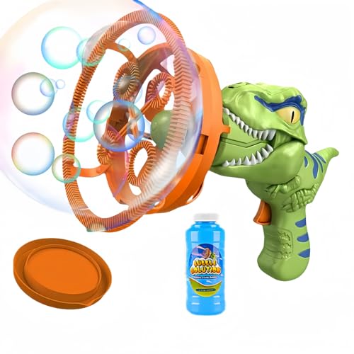 Seifenblasenpistole Kinder Seifenblasenmaschine kinderspielzeug Dinosaurier Seifenblasenpistole 250ML Seifenblasenwasser Dinosaur Bubble Gun for Kids (grün) von SHENSE