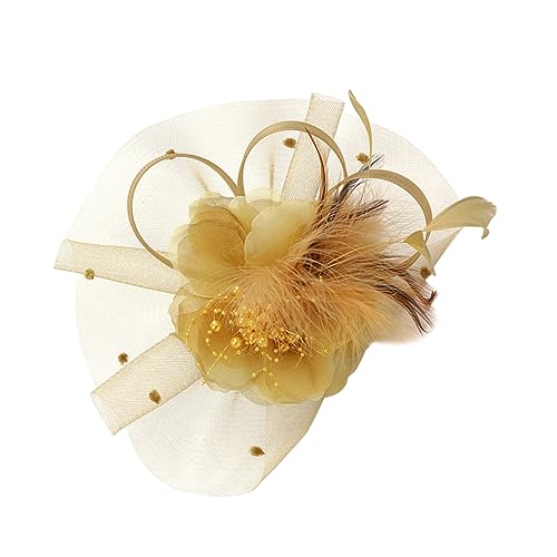 1 Stück Stirnband mit Netzstoff und Federn Eleganter Kopfschmuck für Braut Partys und Bälle Glamouröses Accessoire für Besondere Anlässe von SHERCHPRY
