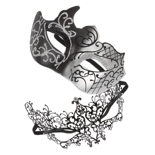 SHERCHPRY 1 Paar Paar-masken-set Masken Für Den Maskenball Vintage Antike Masken Vintage-partymaske Venezianische Maske Maskerade-maske Paarmaske Prinzessin Plastik Gesichtsmaske Liebhaber von SHERCHPRY
