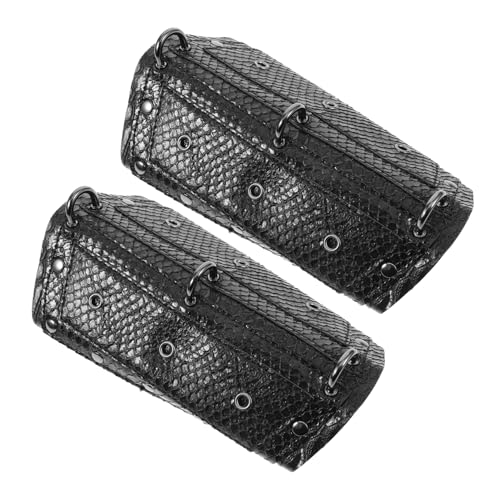 SHERCHPRY 1 Paar Punk Schlangenmuster Armbezüge Armstulpen Armschienen Rep Tattoo Ärmel Schlangen Maskenball Armstulpen Punk Armstulpen Steampunk Schlangenhaut Schwarzes Kunstleder von SHERCHPRY