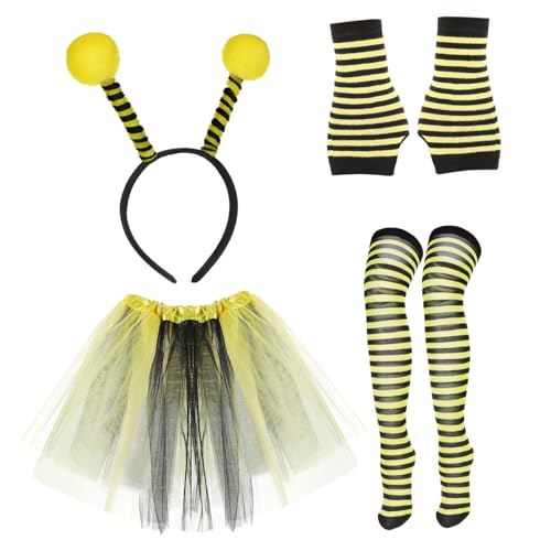 SHERCHPRY 1 Satz Bienen Kostüm Set für Erwachsene Tutu Rock Bienen Haarreif und Strumpfhosen für Halloween Cosplay und Partys Bequeme und Vielseitig Einsetzbar SHERCHPRY 1 Satz Bienen Kostüm Set für Erwachsene Tutu Rock Bienen Haarreif und Strumpfhosen für Halloween Cosplay und Partys Bequeme und Vielseitig Einsetzbar von SHERCHPRY