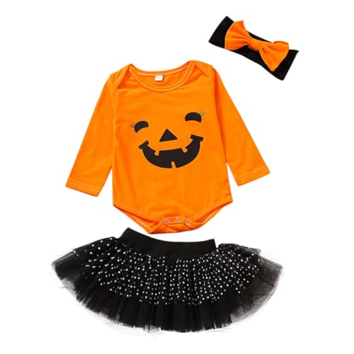 SHERCHPRY 1 Satz Halloween-kinderkleidung Säuglingskleider Halloween-outfits Für Mädchen Kostümzubehör Für Mädchen Mädchenkleidung Damenanzüge Drucken Baumwolle Neugeboren 3-teiliges Set von SHERCHPRY
