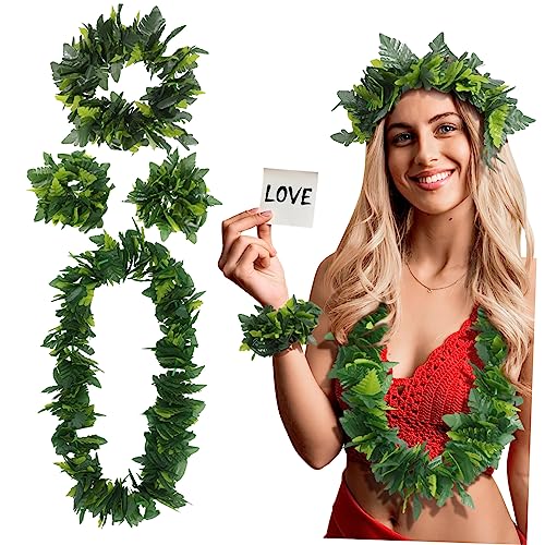 SHERCHPRY 1 Satz Hawaiianische Anziehung Luau-party-armbänder Männer Geburtstagsfeier Partyzubehör Hula-stirnband Stirnbänder Halskette Mit Grünen Blättern Leuchtstäbe Aus Schaumstoff Green SHERCHPRY 1 Satz Hawaiianische Anziehung Luau-party-armbänder Männer Geburtstagsfeier Partyzubehör Hula-stirnband Stirnbänder Halskette Mit Grünen Blättern Leuchtstäbe Aus Schaumstoff Green von SHERCHPRY