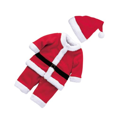 SHERCHPRY 1 Satz kleidung Kleider Weihnachtskostüm für Mädchen Weihnachtsoutfits Weihnachtsanzug für Jungen Weihnachtsmann-Outfits für Jungen mit Hut zweiteiliger Anzug einstellen Kind rot von SHERCHPRY