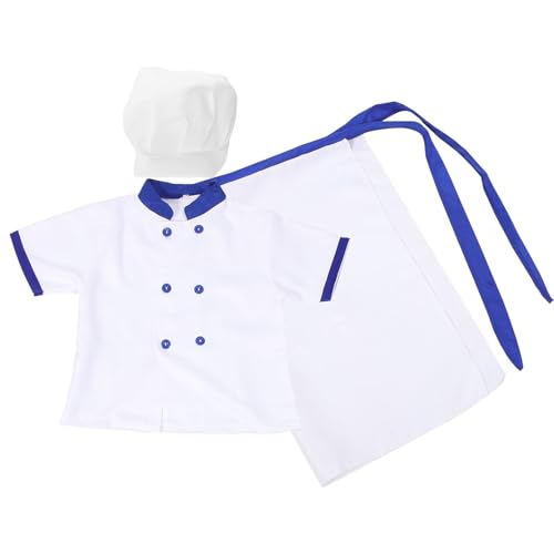 SHERCHPRY 1 Satz Kochuniform für Kinder Kochmantel-Kostüm Koch-Kurzarmshirt kochjacke kinder kinderkochmütze Kochkostüm Kinderschürze Cosplay Kostüme Performance-Kleidung Kleidungsset Stoff von SHERCHPRY
