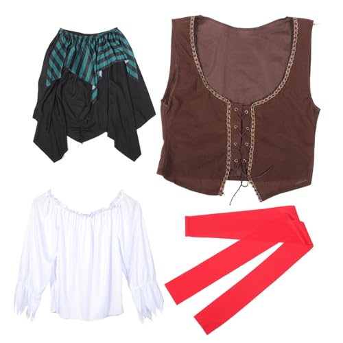 SHERCHPRY 1 Satz Piratenkostüm für Erwachsene Piratenparty Cosplay Piraten-Outfit für Damen hoch halloween costume halloween kleidung Kostüm für die Party dekoratives Piratenkostüm Stoff von SHERCHPRY
