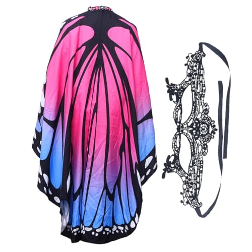 SHERCHPRY 1 Satz Schmetterlingsschal Schal Maske Schmetterlingskette Kleid Schmetterlingsflügel-Umhang für funkeln Kostüme Partygeschenk Schmetterlingsumhang für Erwachsene Polyester von SHERCHPRY