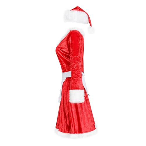 SHERCHPRY 1 Satz Weihnachtsfeier rotes Kleid Frau Claus Kleid weihnachtsmann kostüm weihnachtsmannkostüme Weihnachtsmann-Kleid kleidung weihnachtskleid weihnachtsmann Weihnachten langer Rock von SHERCHPRY