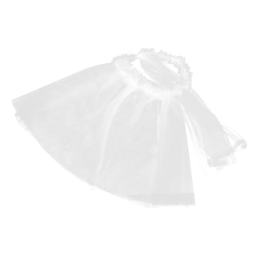SHERCHPRY 1 Set Anziehkleidung Kinderflügel Füller Faltenrock Schulrock Kleinkind Mädchen Halloween Kleid Tutu Kleid Halloween Kostüme Für Tüll Mädchen Kunststoff Weiß von SHERCHPRY