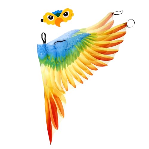 SHERCHPRY 1 Set Cosplay Kostüm Halloween Vogelflügel Flügel Kostüm Halloween Kostüme Mädchen Cosplay Vogelflügel Vögel Flügel Kostüm Vogelkostüm Orange Tuch von SHERCHPRY