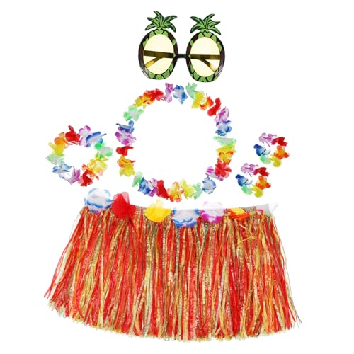 SHERCHPRY 1 Set Grasrock Anzug Kostüme Foto Luau Grasröcke Luau Outfits Für Mädchen Pool Hula Gras Stroh Topper Requisite Hula Rock Grasröcke Für Partyfiguren Flamingo Kunststoff von SHERCHPRY