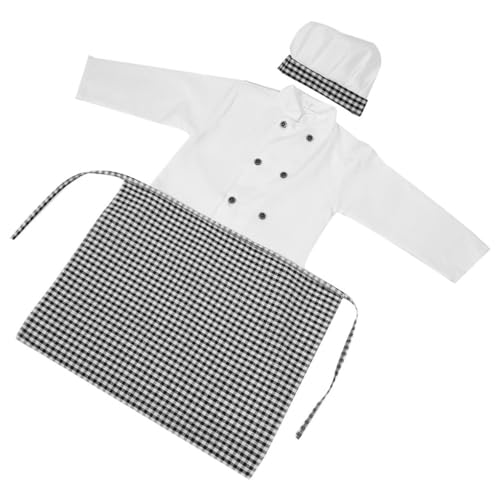SHERCHPRY 1 Set Kinderschürze Für Kleinkinder Kochmütze Kinderkittel Küche Hat Eine Kochschürze Für Jungen Hausarbeitsschürze Rollenspielspielzeug Kleinkind Kochmantel Koch Outfit von SHERCHPRY