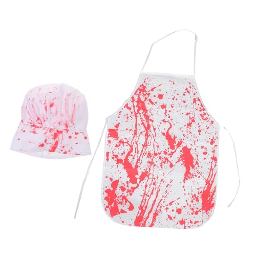 SHERCHPRY 1 Set Mit Halloween-schürze Und Hut – Gruseliges Zombie-kostüm-requisiten – Kochschürze Und Hut Für Halloween-partys, Horrorhäuser, Cosplay-events SHERCHPRY 1 Set Mit Halloween-schürze Und Hut – Gruseliges Zombie-kostüm-requisiten – Kochschürze Und Hut Für Halloween-partys, Horrorhäuser, Cosplay-events von SHERCHPRY