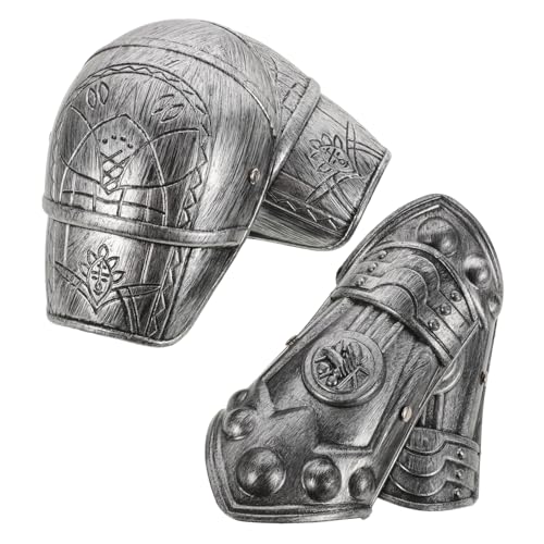 SHERCHPRY 1 Set Schulterschützer Arm Cosplay Schulterschutz Rollenspiel Armschienen Cosplay Party Zubehör Cosplay Requisite Soldat Schulterschützer Soldatenkostüm Silber von SHERCHPRY