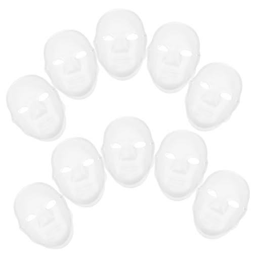 SHERCHPRY 10 Stk handbemalte Maske halloween masken halloweenmaske überstreichbare Papiermaske Vollgesichtsmasken aus Papier Männer-Gesichtsmaske zum Selbermachen bemalbare leere Maske Kelle von SHERCHPRY