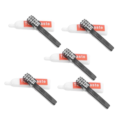 SHERCHPRY 10 Stück Teiliges Miniatur Harzset Zahnbürste und Zahnpasta Langlebige Resin anhänger Filigrane Details für Puppenhäuser und DIY Dekoration Farbintensiv und Realistisch Gestaltet von SHERCHPRY