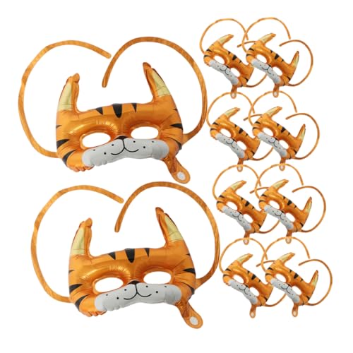 SHERCHPRY 10 Stück Tigermaske Aluminiumfolienballons Party Halloween Dekoration Nummer Geburtstag Dekoballons Dekorative Tiermaskenballons Tigermaske Ballon Requisite Aluminiumfolie von SHERCHPRY