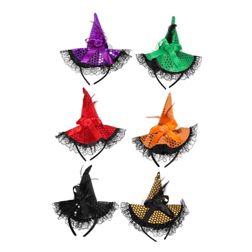 SHERCHPRY 12 Stck Teiliges Halloween Hexenhut Stirnband mit Pailletten Farbenfrohe Festival Haaraccessoires für Damen Komfortabel Bruchfest Geeignet für Party Cosplay und Karneval SHERCHPRY 12 Stck Teiliges Halloween Hexenhut Stirnband mit Pailletten Farbenfrohe Festival Haaraccessoires für Damen Komfortabel Bruchfest Geeignet für Party Cosplay und Karneval von SHERCHPRY