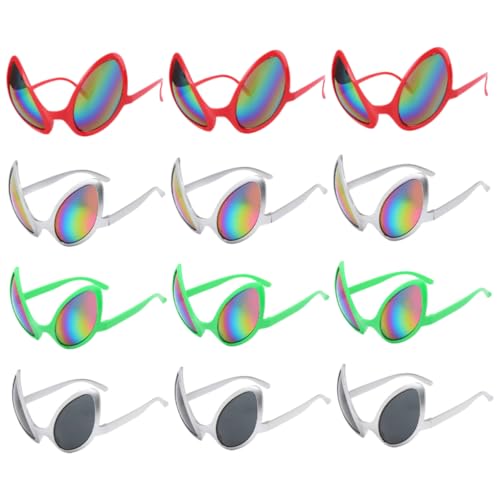 SHERCHPRY 12 Stück Lustige Brille Randlos Futuristisch Außerirdisches Zubehör Halloween-party-brille -brille Für Erwachsene Lustige -kostüm Festival Rave Led Plastik von SHERCHPRY