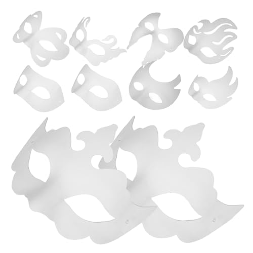 SHERCHPRY 16 Stück Teiliges Unbemalte DIY Papiermasken für Karneval und Cosplay Leere Weiße Masken Bemalen Vielseitige Bastelmasken für Party und Personalisierte von SHERCHPRY
