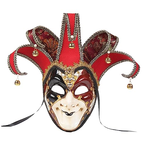SHERCHPRY 1Stk Cosplay-Maske Teufelsmasken Zirkusclown verkleiden sich Vintage Maskerade kleidung Retro-Clown-Maske Maskerade-Maske Clown Abschlussball bilden Venedig rot von SHERCHPRY